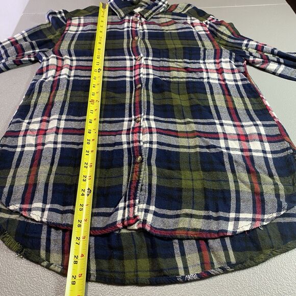 AMERICAN EAGLE Boyfriend Plaid Flannel Shirt Ahh-Mazingly Soft Womens M Blue - Picture 9 of 13